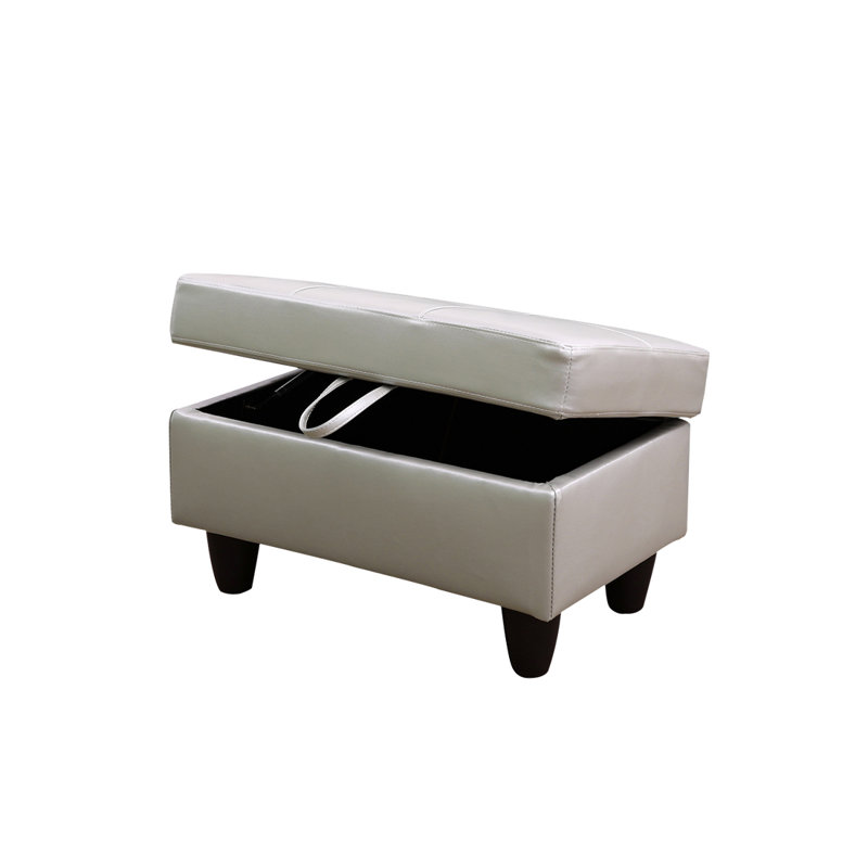 Faux Leather Upholstered Storage Bench, Powder