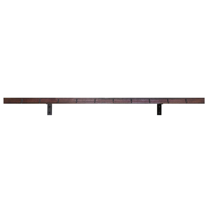 Rayne Plate Display Shelves With Hooks, 66/3/2, Black Cherry