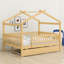 Lit en bois avec couchette