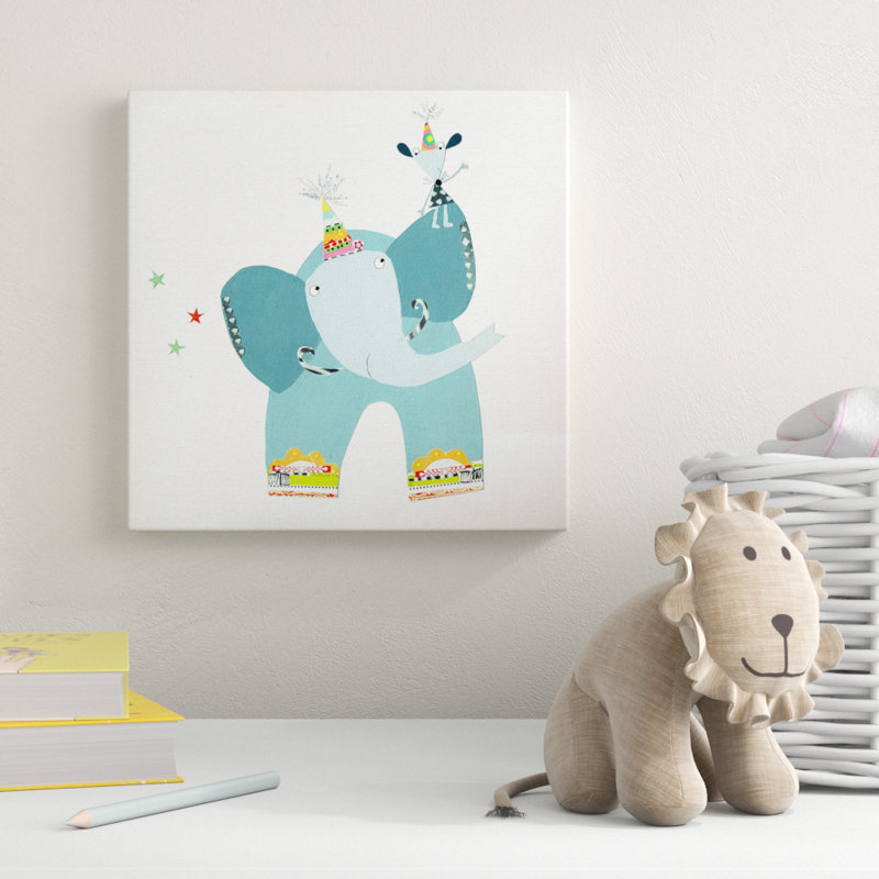 «Circus Elephant» - Art sur toile, H 24 po x l 24 po x P 1,5 po
