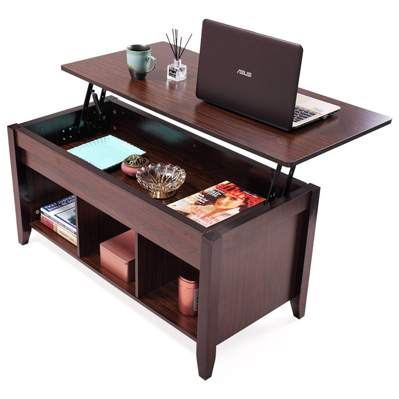 Table basse avec rangement en bois manufacturé Houon