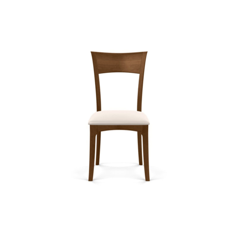 Ingrid Upholstered Side Chair, Saddle Cherry, White Leather