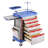 5 Tiers Lab Carts Mobile Medical Cart with 5 Drawers & 2 Trash Cans Blue, Trolley Storage Cart with PP Material