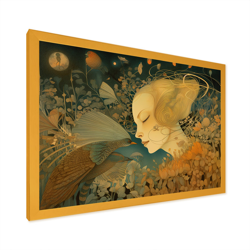 «Goddess Dreams In Tender Tones» sur impression sur toile, H 16 po x l 32 po x P 1 po, Cadre doré à une seule photo