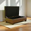 Banc de rangement rembourré en similicuir Kashyap au fini brun foncé, H 15 po x l 47 po x P 27 po