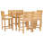 6 - Person Teak Solid Wood Patio Dining Set Umbrella Hole Included Rectangular Table with Cushions Included