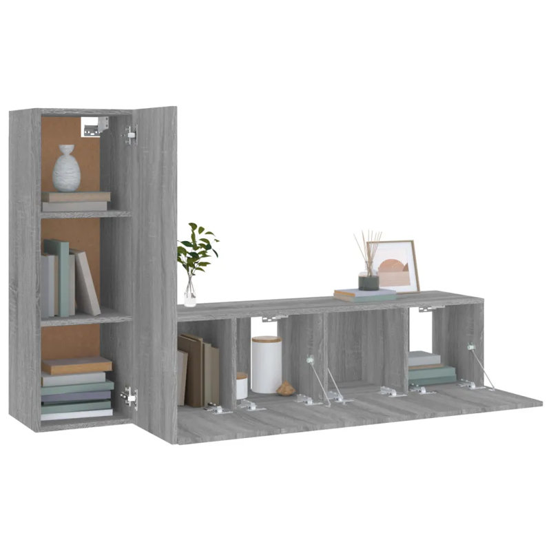 Kort Unfinished TV Stand for TVs up to 60", Grey Sonoma