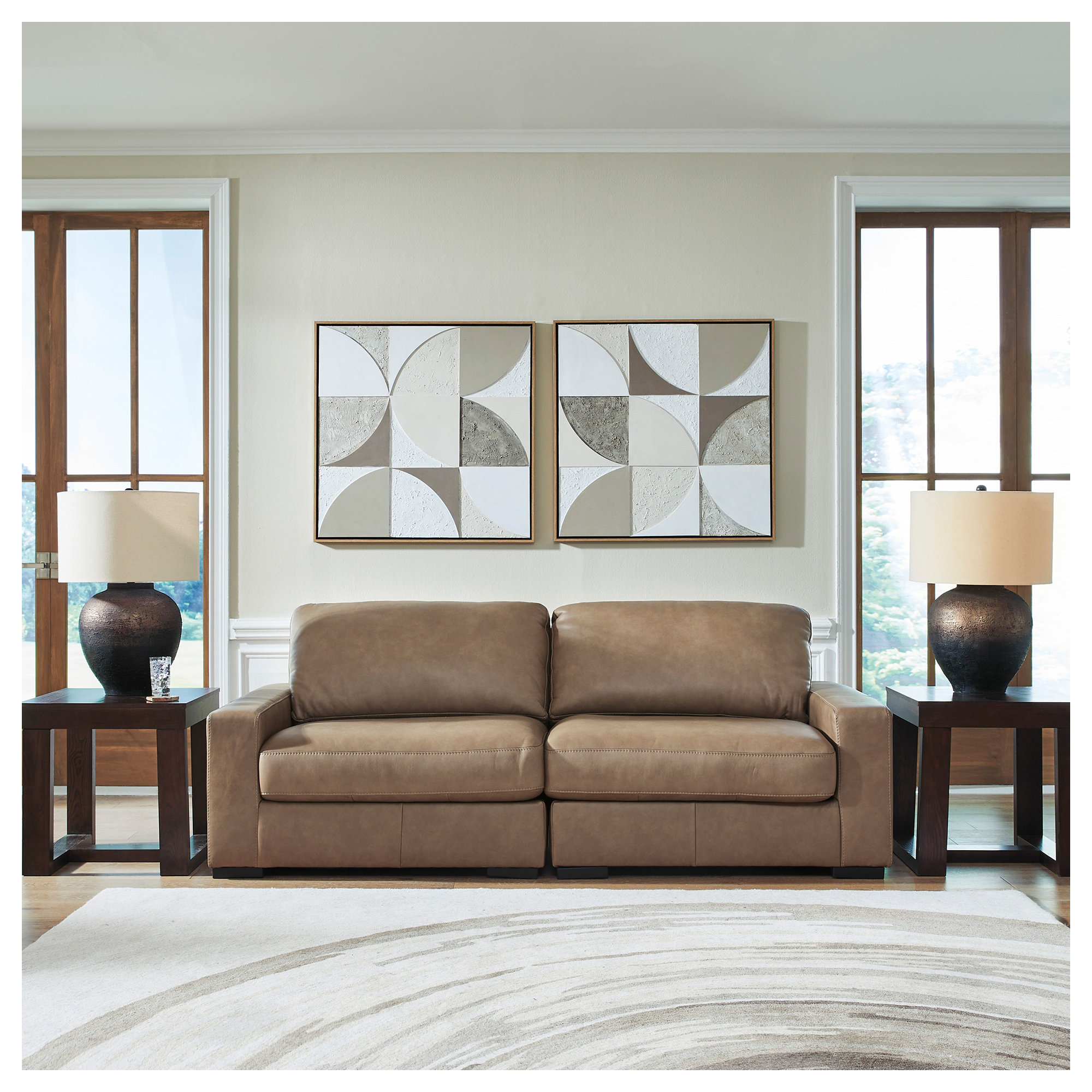 Aberdeen 2-Piece Modular Sofa, Brown