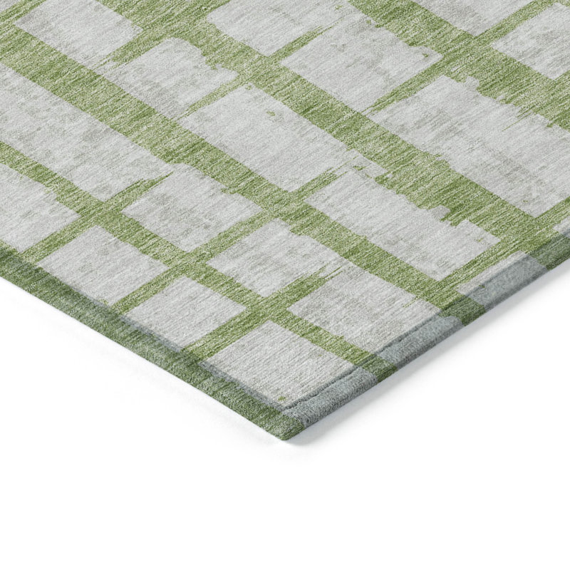 Tapis intérieur / extérieur en polyester tissé à la machine à motif abstrait de couleur mâle Greenk