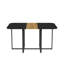 Ensemble de table de salle à manger 7 pièces avec 6 chaises en cuir ciré noir, table de triamine à grain de bois noir et bois, mobilier de salle à manger industriel moderne pour petits espaces, appartement, restaurant