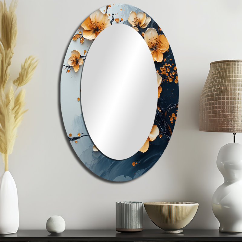 Miroir mural orange traditionnel, 36 po x 24 po