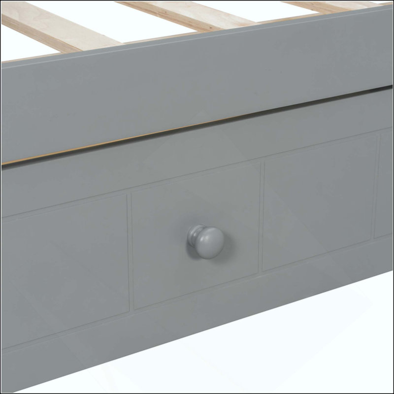 Canopy Day Bed With 2 Drawers, Gray