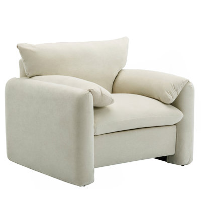 Fauteuil d'appoint surdimensionné en chenille de style moderne avec canapé-lit simple de 38,6 po de largeur pour le salon, la chambre à coucher