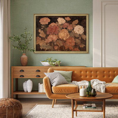 Warm Autumn Floral Botanical Garden Wall Decor for Living Room Bedroom or Entryway Framed Wall Art 26"x36"