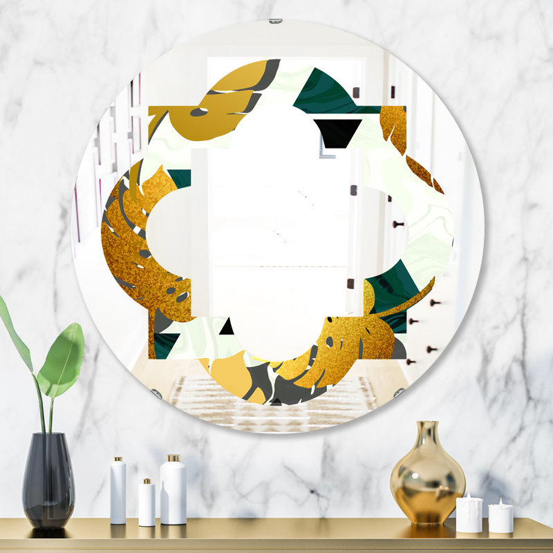Miroir mural Quatrefoil Coastal, 31,5 po x 31,5 po, Feuillage V