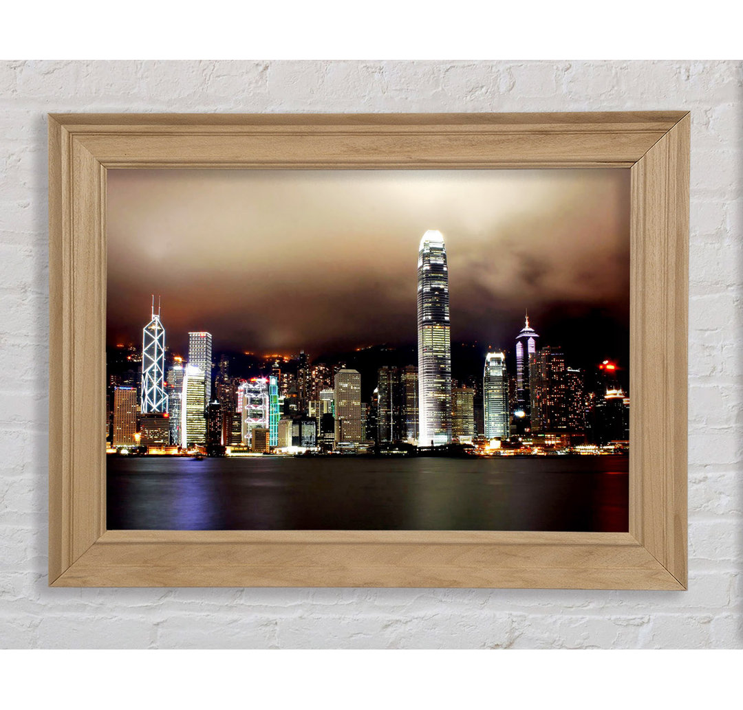 Hong Kong Harbour Brown - Einzelner Bilderrahmen Kunstdrucke