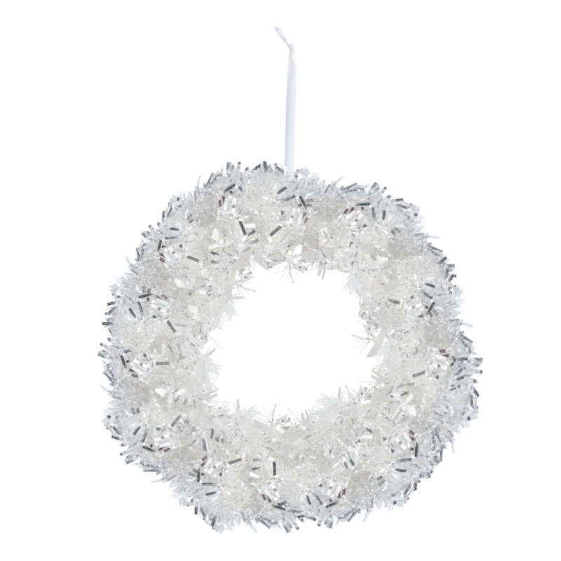 Couronne de Noël argentée 18 po