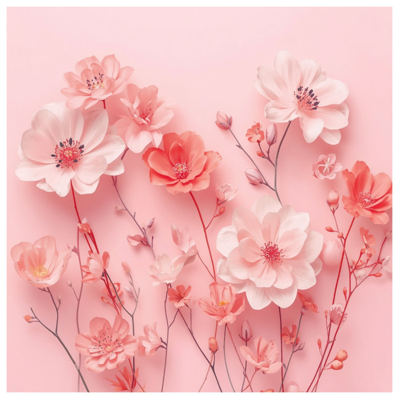 Pink Cherry Blossoms Shower Curtains Extra Long, 70in W x 72in H