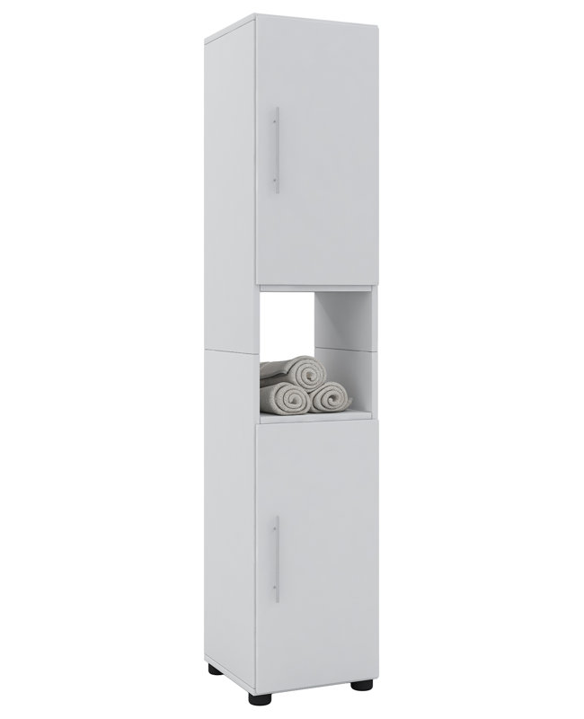 Anik Bathroom Cabinet, White, 152cm H x 31cm W x 30cm D