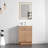 Grove Free Standing Single Bathroom Vanity with White Ceramic Sink, 2 Soft-Close Doors and 1 Adjustable Shelf, Floor Standing Vanity Set in Oak Natural-294250089