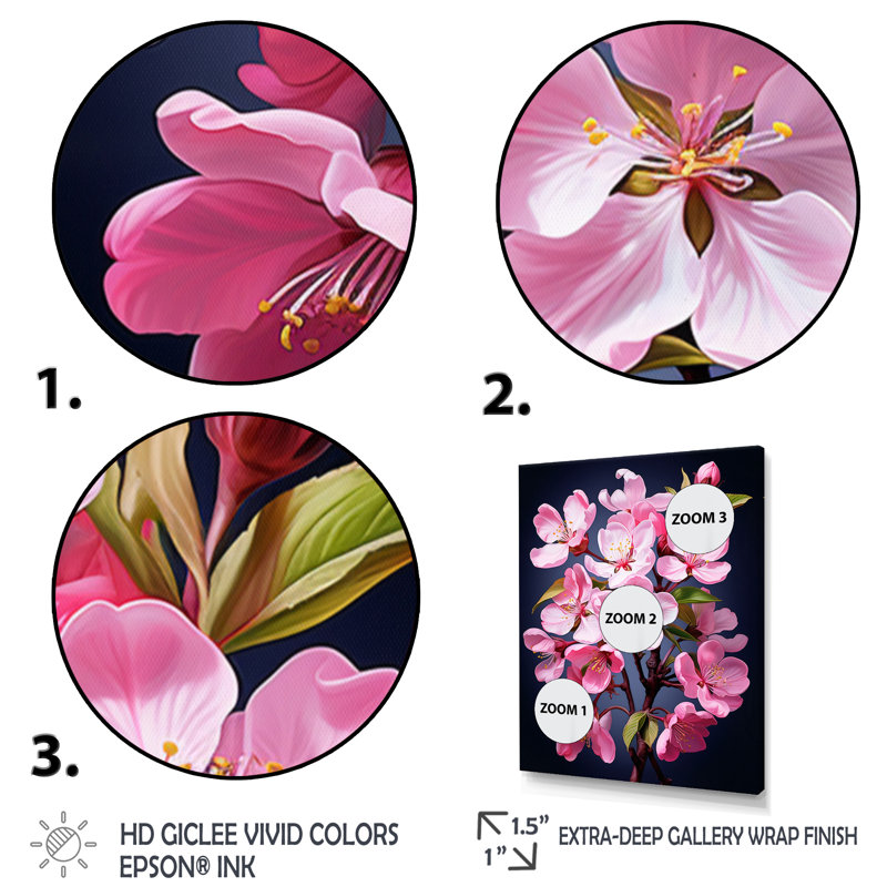 Fleur de pommier fusion II - décoration murale florale, Cadre d'angle fermé noir, H 20 po x l 12 po x P 2 po