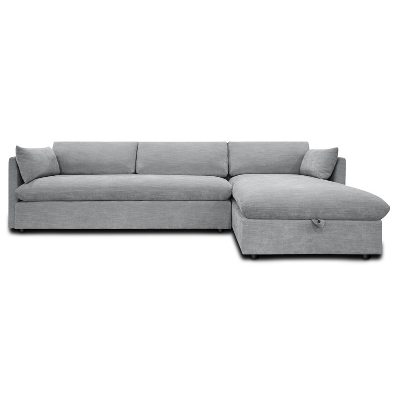 Canapé-lit modulaire extensible de 119 po Argos, Orienté à droite, Gris matinal