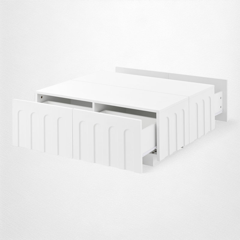 Table basse avec rangement, Blanc