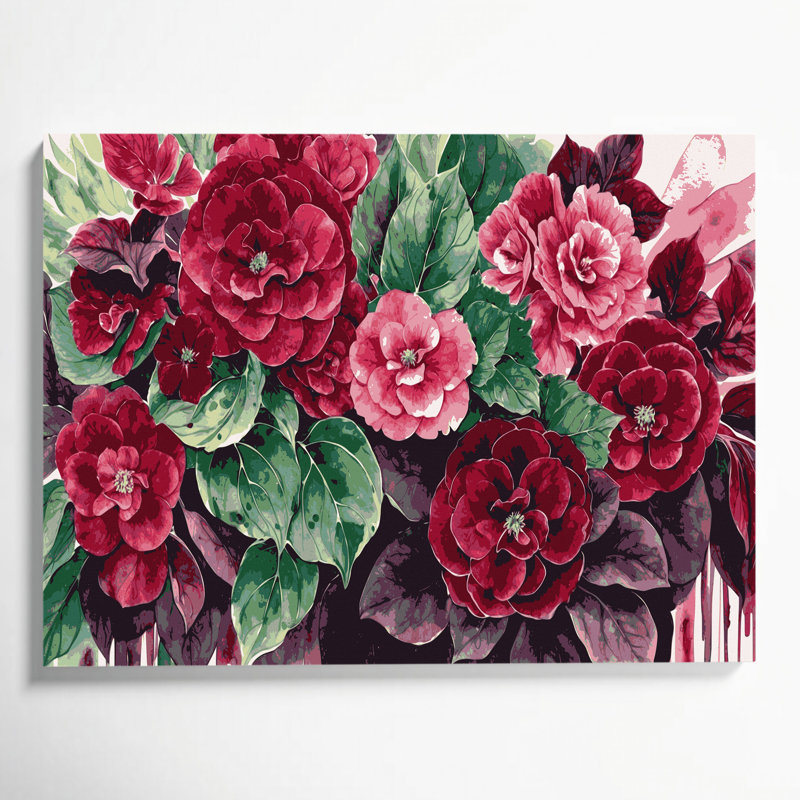 Art mural sur toile Bégonias botaniques bruns, H 11 po x l 14 po