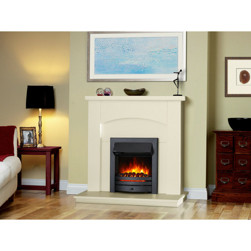 Meadow Castleton Fires & Fireplaces 129.54cm W Electric Fireplace with 6824.28 BTU, Without spacer, Black