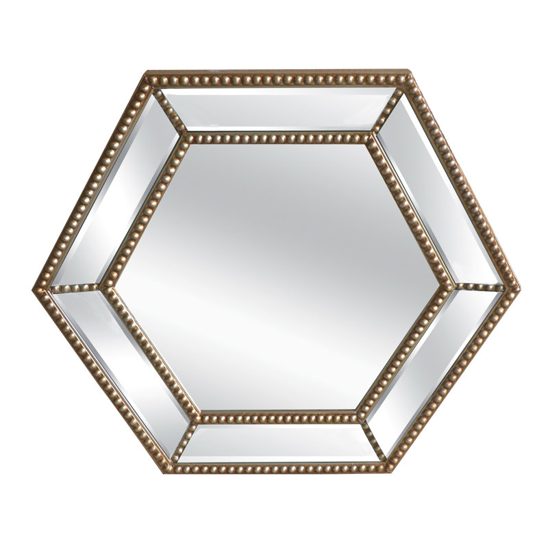 Miroir hexagonal perlé