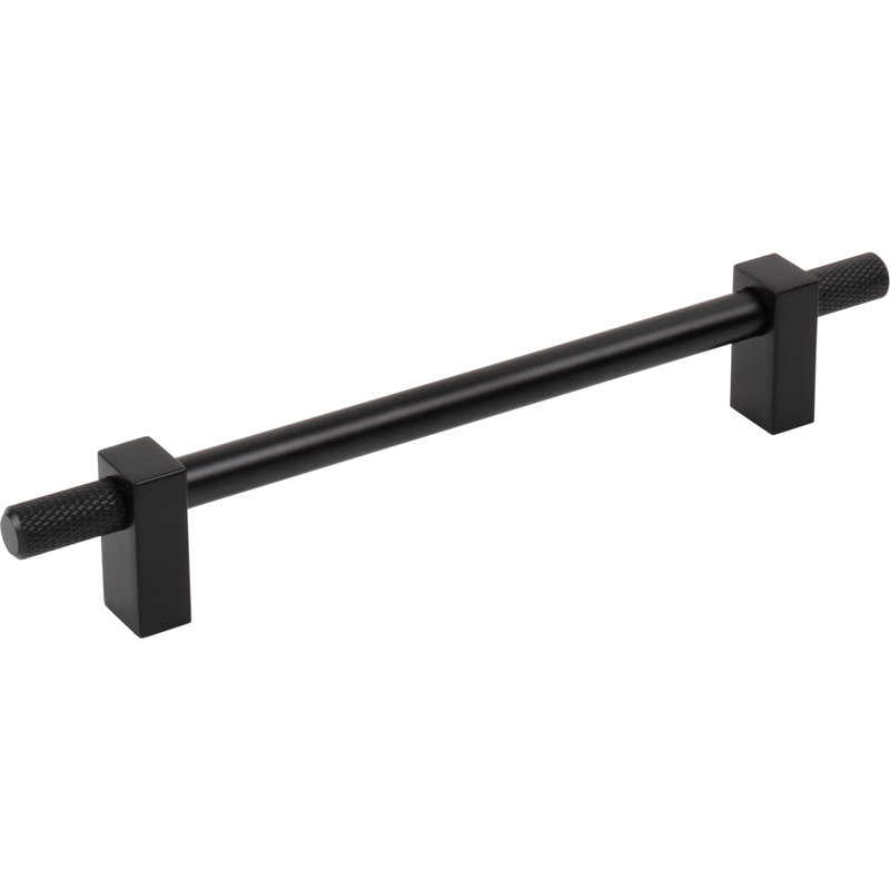 Larkin 4 Knurled Ends Bar Pull, 6 5/16", Matte Black