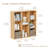 8-Cube Bookcases, Closed Back Bookshelf Storage Unit, Natural Oak Style Cabinet for Living Room Bedroom Office-916077975-916077976