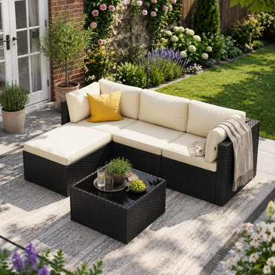 196cm Wide L-Shaped Patio Sofa