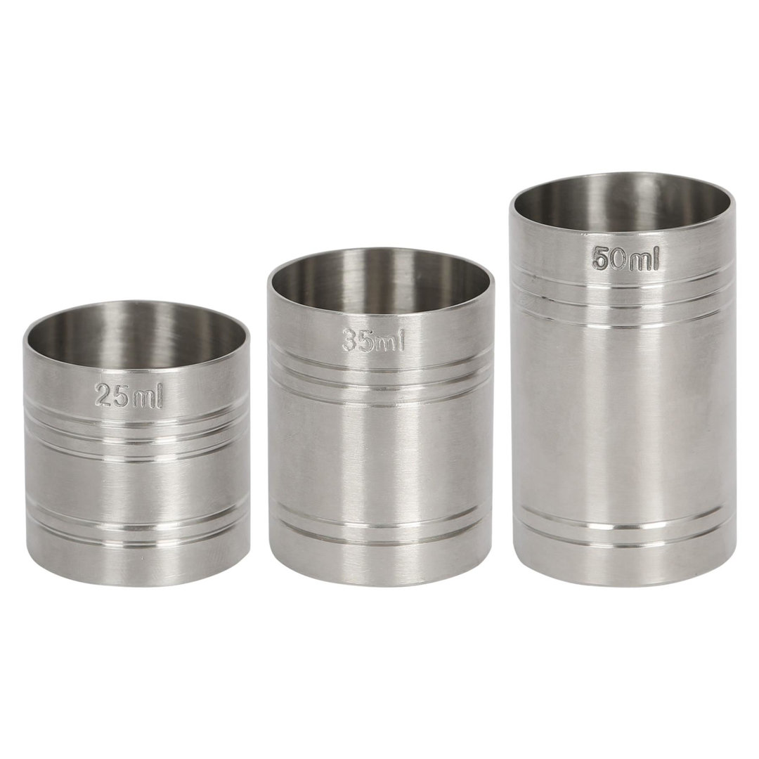Rink Drink Unisex Silver 3Pc Stainless Steel Thimble Measure Set - 25/35/50Ml In - Image 4