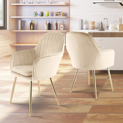 Taraji 46cm H Velvet Upholstered Metal Armchair