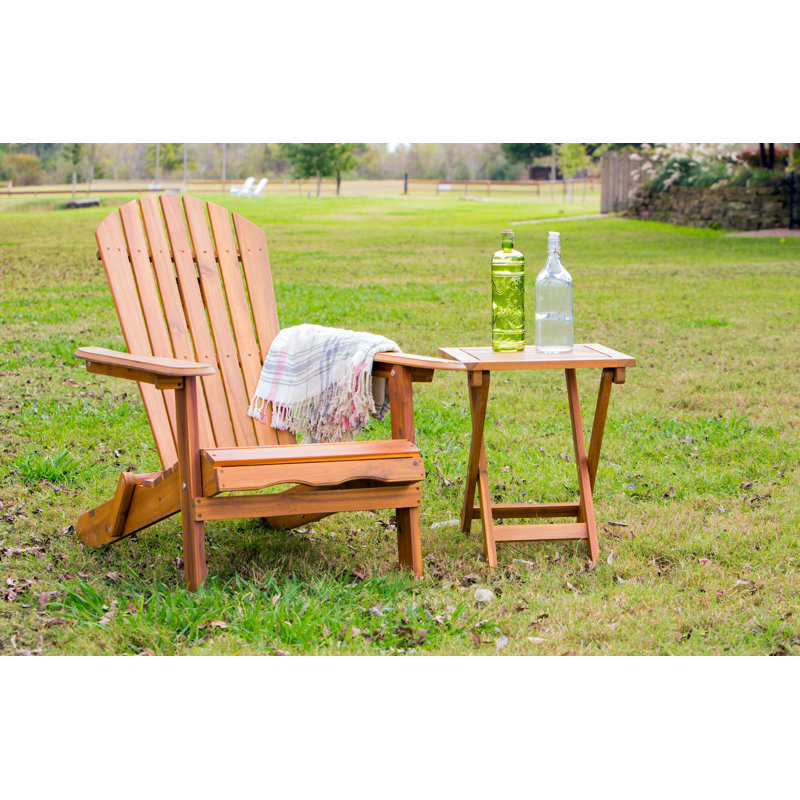 Table d'appoint pliante en bois massif Joseline, Brun