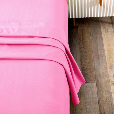 Luxury Pink Microfiber Twin Flat Sheet - Silky Soft, Wrinkle Resistant, Exceptionally Comfortable Bedding