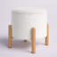 Repose-pieds rond avec rangement Lavish Home, blanc-1649248209