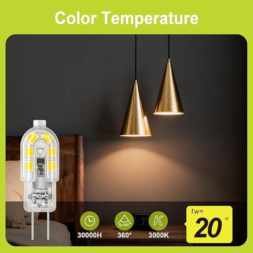 1 W A15 G4/Bi-pin LED Smart Bulb, Warm White, 3000 Kelvins