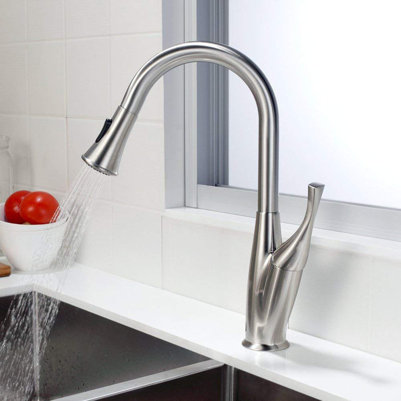 Mocoloo Pull Down Kitchen Faucet, Brushed