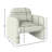 Dylan Modern Upholstered Barrel Armchair, Cream White