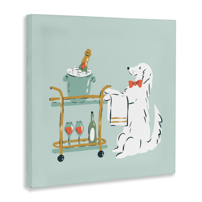 Toile pour chien Doggie Drink, conception de Krissy Mast, H 24 po x l 24 po