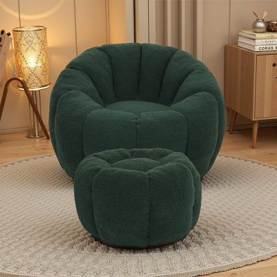 Bean Bag Chair Bean Bag Chairs With Ottoman For Adults Comfy Beanbag Giant Bean Bag Chair With Spacious Design Bean Bag Couch With Armrest Large Bean by Trule
