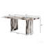 Ensemble de salle à manger 5 pièces moderne en faux marbre, table à hauteur de comptoir avec 4 chaises rembourrées-689615068