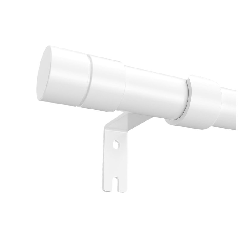 81cm Straight Tension Shower Curtain Rod & Hook Set, White
