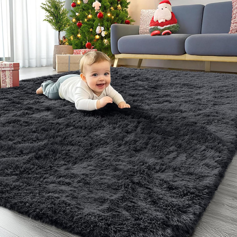 Fluffy Shaggy Rugs Living Room, Large Anti Slip Carpet, Machine Washable Soft Thick Pile Bedside Rug For Kids Bedroom, Nursery
