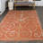 Skillern Classic Cottage Filigree Scroll Reversible Machine-Washable Cream/Terra Indoor/Outdoor Rug-2121265477