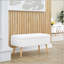 Banc en bois naturel et tissu crème
