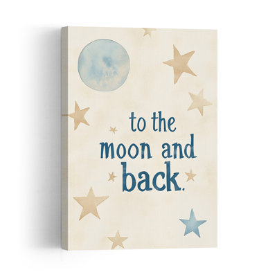Lunar Love Journey Dreamy Peaceful Whimsical Landscape Nature Wall Art Print 1 Piece Wrapped Canvas Wall Art