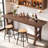 63'' Solid Wood Bar Table with Footrest